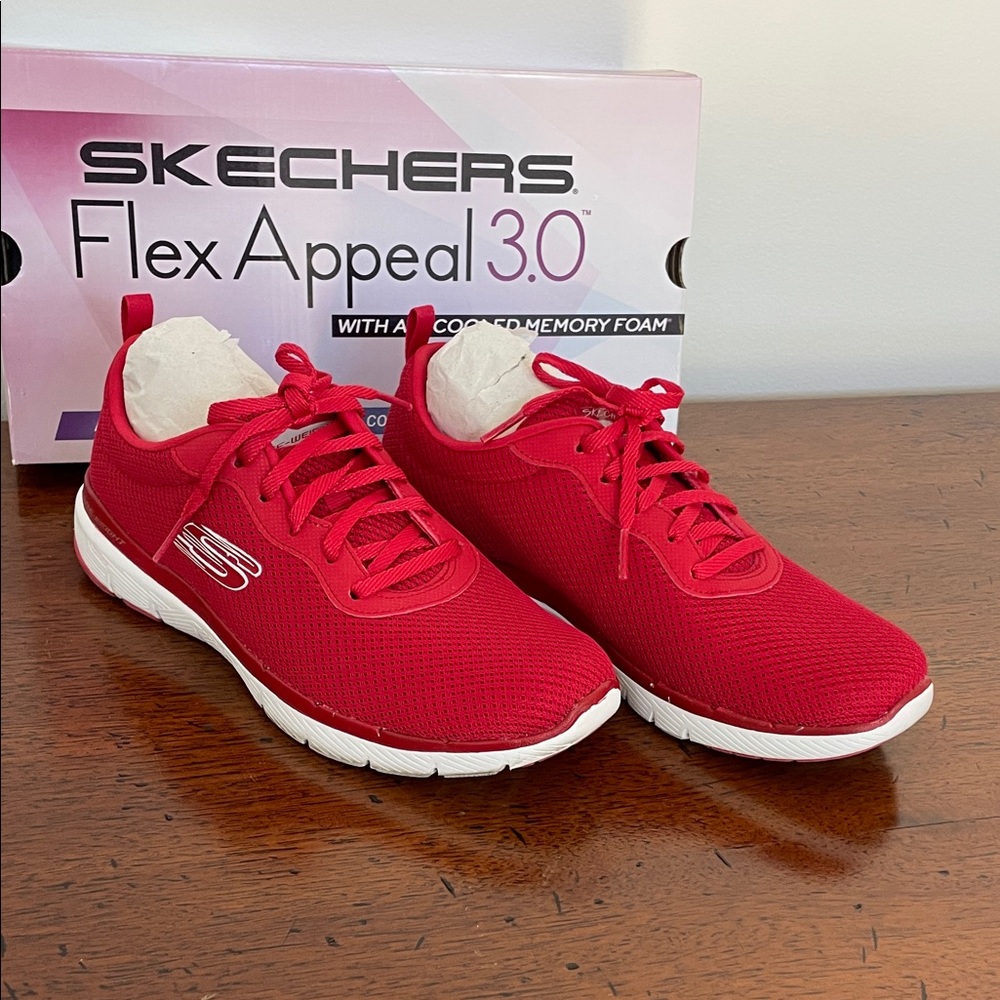 Skechers Women's Flex Appeal 3.0 Red Athletic Shoes